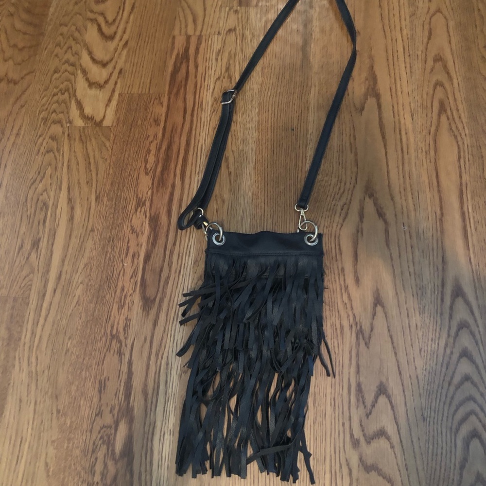 Faux Leather Fringe Purse